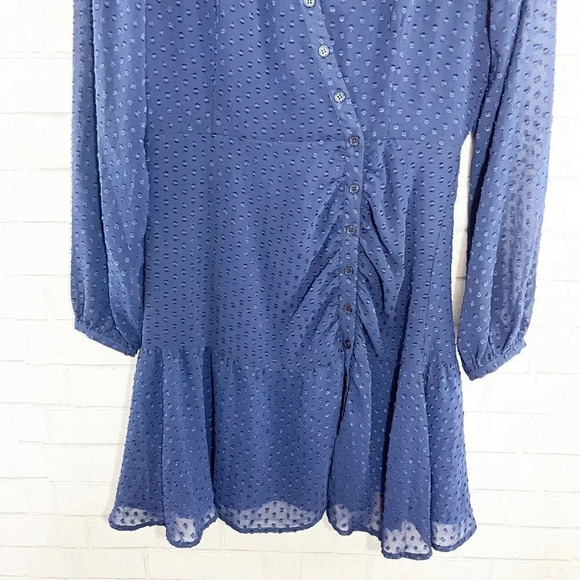 Yumi Kim Navy Blue Swiss Dot Drop Waist Valencia Dress Women's Size Medium NWT - Picture 3 of 9